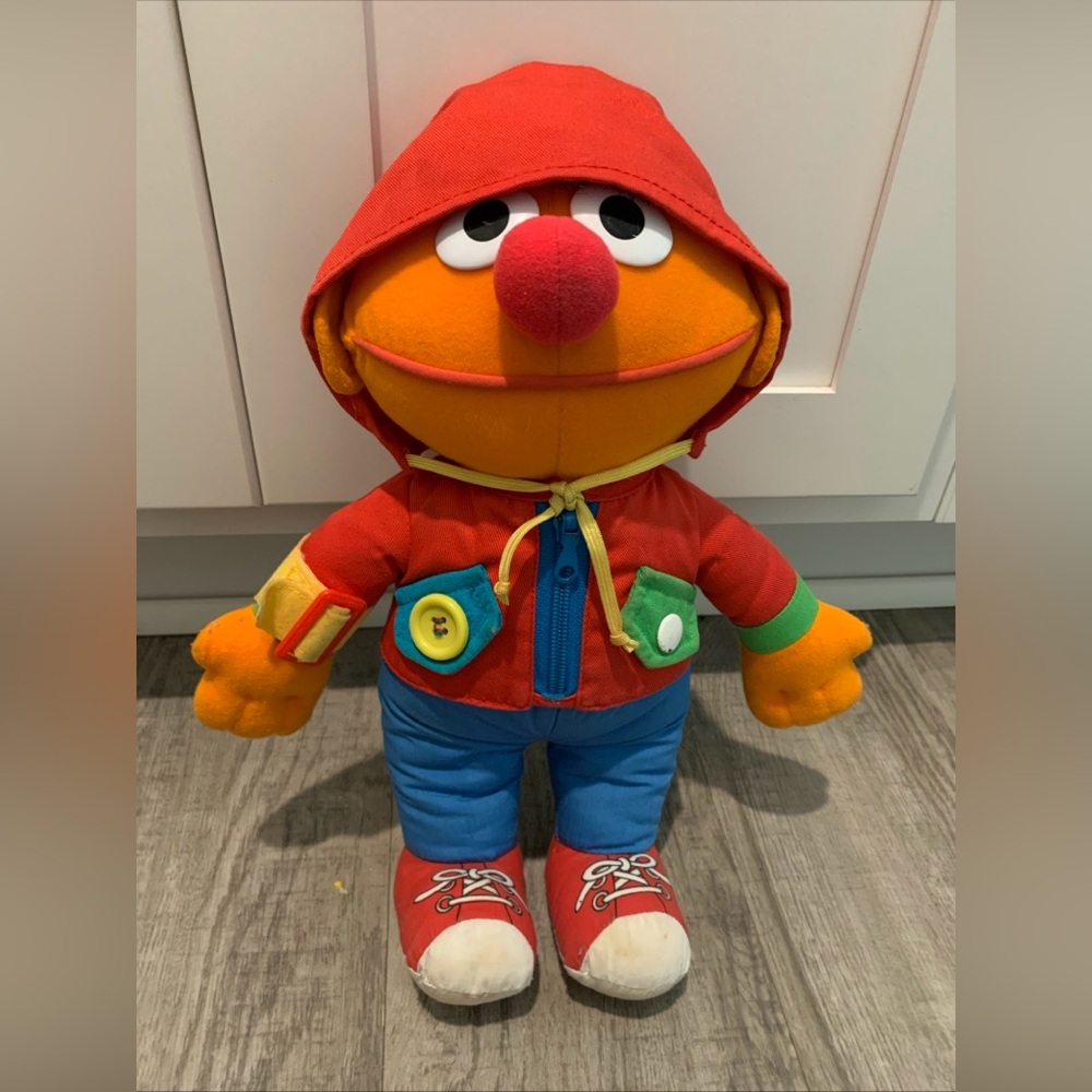 Vintage 1997 playskool Ernie Sesame Street with hoodie and watch